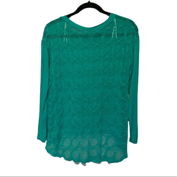 NWT Buttons Francescas Teal Lace Long Sleeve Top S - Picture 3 of 9